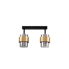9236387 Плафонска светилка SIANNA 2xE27 Smoke Glass & Brass gold Metal Nova Luce